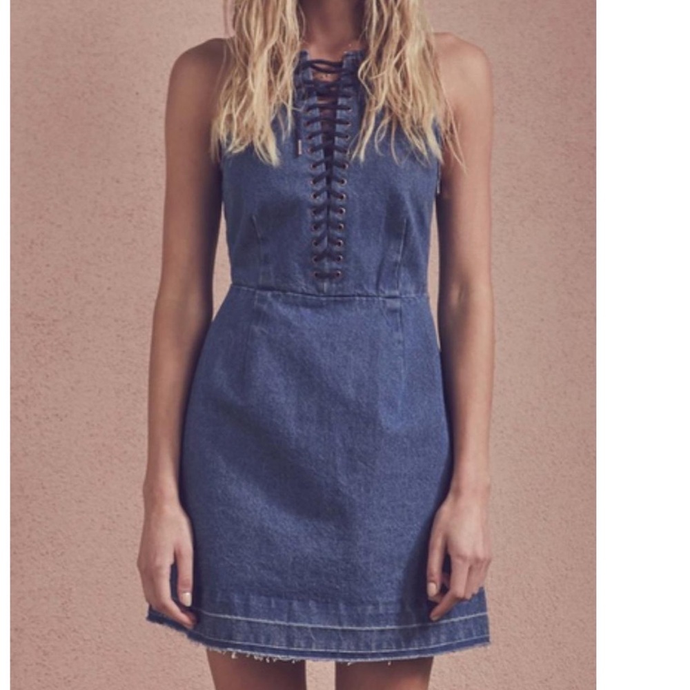 Cute Denim mini tie up dress!